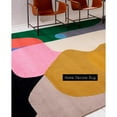 thumbnail image 2 of 8x10 Geometric Hand-Tufted Area Rug – Gold & White – Contemporary Design, 2 of 4