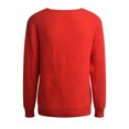 thumbnail image 3 of Vedolay Womens 2023 Sweaters Women's Fashion Fall Sweaters Ruffle Neck Knit Pullover Cute Tops,Red S, 3 of 5