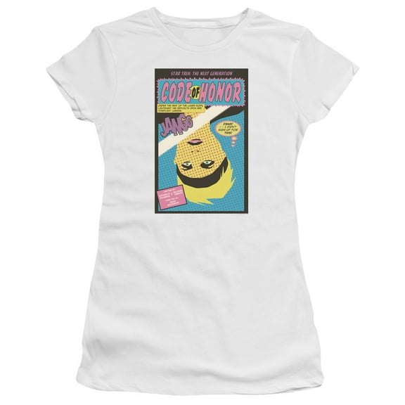 Star Trek Tng Season 1 Episode 4 Junior Women's Sheer T-Shirt White