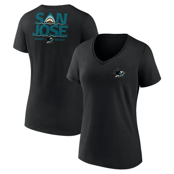 Women's Black San Jose Sharks Territorial V-Neck T-Shirt