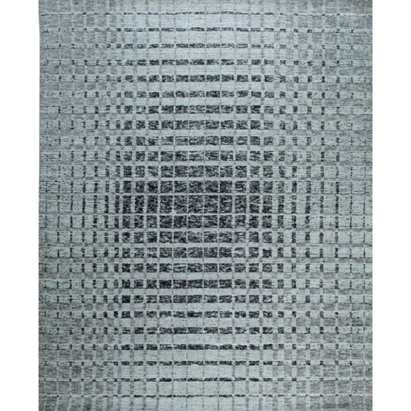 EORC FM34GY6X9 Hand-Knotted Wool Modern Pile Rug, 6' x 9', Gray Area Rug