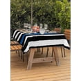 thumbnail image 4 of 60x120 Inch Outdoor Tablecloth with Umbrella Hole Zipper Rectangle Blue American Flag Rectangular Tablecloths Outside Waterproof Black White Stars Stripe US Flag Patio Table Cover for Picnic Party, 4 of 8