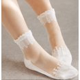 thumbnail image 7 of LinYooLi 3 Pairs Women's Ultrathin Transparent Lace Elastic Short Socks, 7 of 7