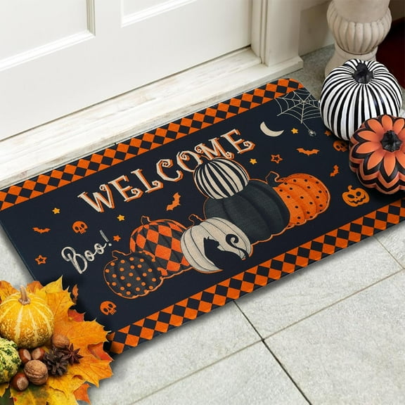 Fall Halloween Door Mat Outdoor Welcome Mat Rugs Fall Mats Halloween Doormat for Front Door 30 x 17 inch
