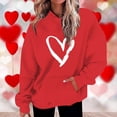 thumbnail image 2 of Penkiiy Sweat à Capuche Imprimé Col Rond pour Femmes, Manches Longues, TG Rouge, 2 of 5