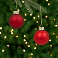 thumbnail image 3 of Northlight 2-Finish Christmas Glass Ball Ornaments - 1.5" (40mm) - Red - 10ct, 3 of 8