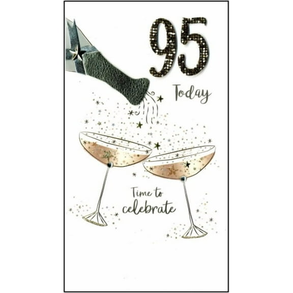 Handmade "Champagne" Greeting Card 95th Birthday Pouring Champagne