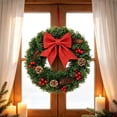 thumbnail image 6 of Yangka Artificial Christmas Wreath for Front Door with Large Red Bow, Pinecones and Berries, Holiday Outdoor Wall Hanging Decoration for Xmas Porch Home Welcome Display, 6 of 6