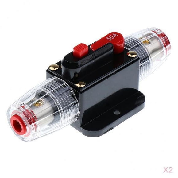 2X 12V-24V Interruptor de Circuito en Línea Fusible Auto Car Audio Esté 50A