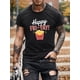 thumbnail image 1 of Men'S Happy FRI YAY Print T-Shirt, Casual Crew Neck Short Sleeve Tee, 100% Polyester Knit Fabric, Slight Stretch, Regular Fit, Summer Top for Adults - Geometric Pattern Tee For Adult, Men, Women, Tee, 1 of 6