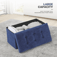 thumbnail image 5 of MoNiBloom 30" Folding Storage Ottoman Bench, Cotton-linen Collapsible Footrest Ottoman with Storage, for Living Room Bedroom Entryway, Navy Blue, 5 of 8