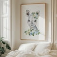 thumbnail image 6 of Rhino, Jungle Animals, Safari Animals, Blue Flowers, Boy Nursery - Illustration Watercolor Animal Floral Whimsical Unframed Wall Art Print 24 x 30 inches, 6 of 13