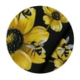 thumbnail image 2 of RUIYC Summer Tablecloth Round, Yellow Sunflower Bee Black Fall Washable Table Cover for Party Picnic Dinner Decor White, 2 of 7