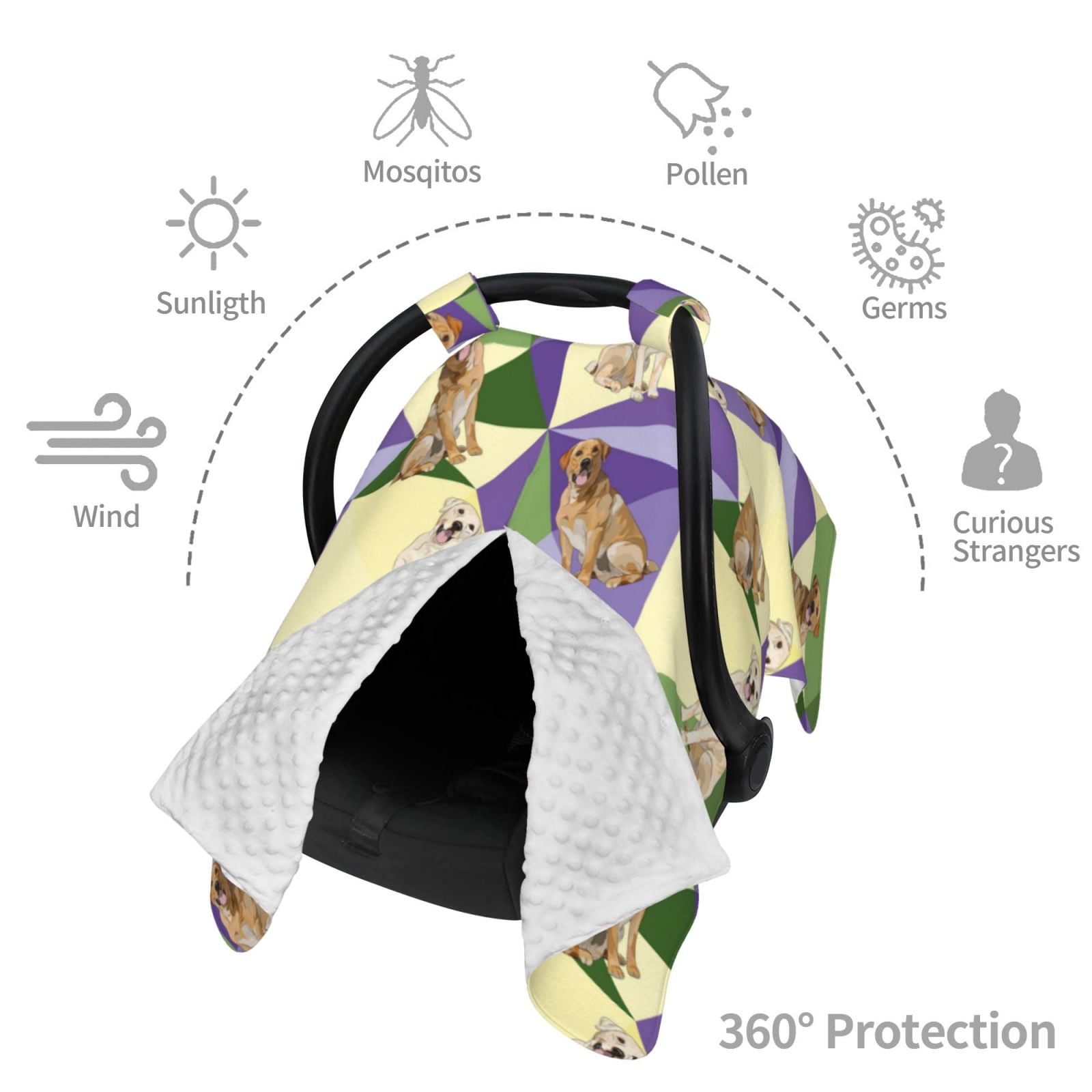 Car Seat Cover Baby - Labrador Retriever Dog No.1015 Breathable Infant Car Seat Cover for Baby Carseat, Lightweight Comfort Baby Essentials Must Haves Newborn Stuff for Girl Boy