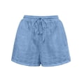 thumbnail image 6 of Kvture Shorts for Women Summer Casual Elastic High Waisted Wide Leg Cute Dressy Beach Shorts Vacation Beach Clothes Z Light Blue XL, 6 of 6