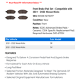 thumbnail image 2 of Front Brake Pad Set - Compatible with 2021 - 2022 Nissan Kicks, 2 of 2