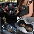 thumbnail image 3 of Yuyamidu 15 PCS Bear Car Seat Covers Full Set American Flag Car Floor Mats Steering Wheel Cover Seat Belt Covers Cup Coasters Handbrake Cover Set, 4th of July, 3 of 6
