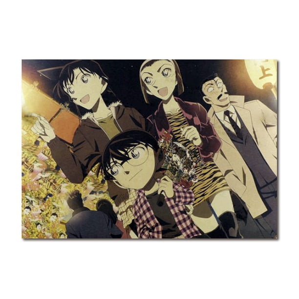 Póster decorativo de pared con diseño de Detective Conan, estilo retro, anime