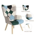 thumbnail image 4 of Accent Chair with Ottoman,Living Room Chair and Ottoman Set,Comfy Side Armchair for Bedroom,Creative Splicing Cloth Surface,Colorful 02, 4 of 7