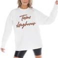 thumbnail image 3 of Women's Gameday Couture White Texas Longhorns Midweight Oversized Long Sleeve T-Shirt, 3 of 5