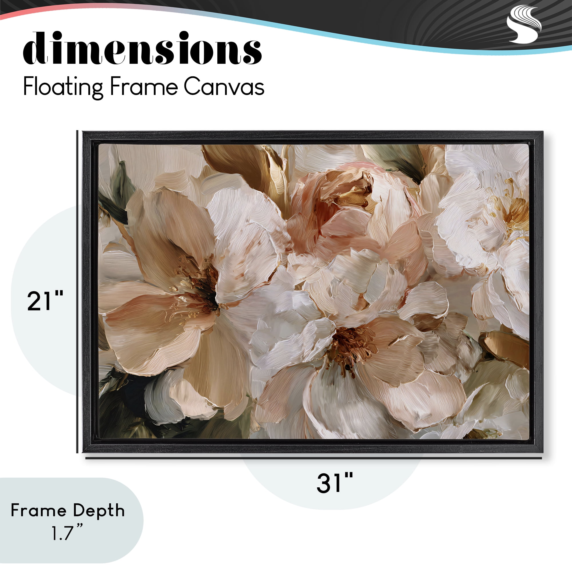 Stupell Industries Pink Brushstroke Petals Black Framed Floater Canvas Wall Art, design by Jacky Ngan