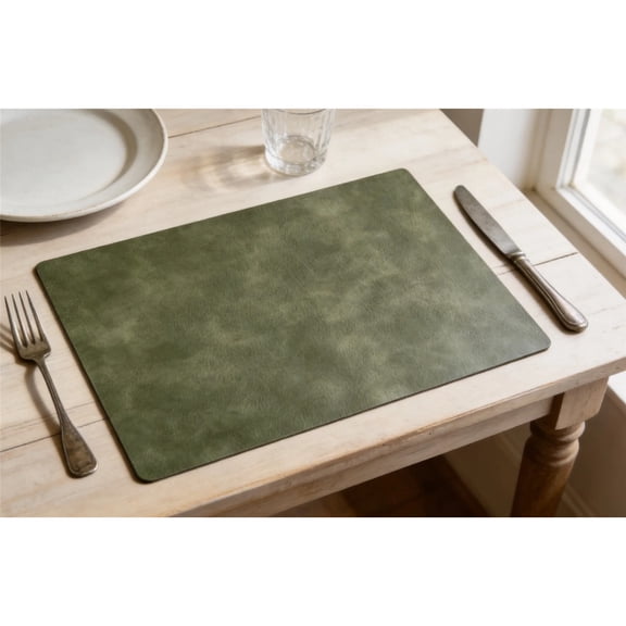 Lwzlh Dark Green Placemat â 30.5 x 43.1 cm Rectangular Table Mat, Washable, Heat-Resistant Placemats for Dining and the Kitchen, Heavy-Duty Non- Table Protector, Easy-to-Clean.