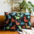 thumbnail image 3 of Colorful Dinosaurs Throw Pillow Covers - Dino Decorative Pillow Covers Wildlife Cushion Cover Home Decor Wild Animal Pillowcase 20x20 Inch, 3 of 6