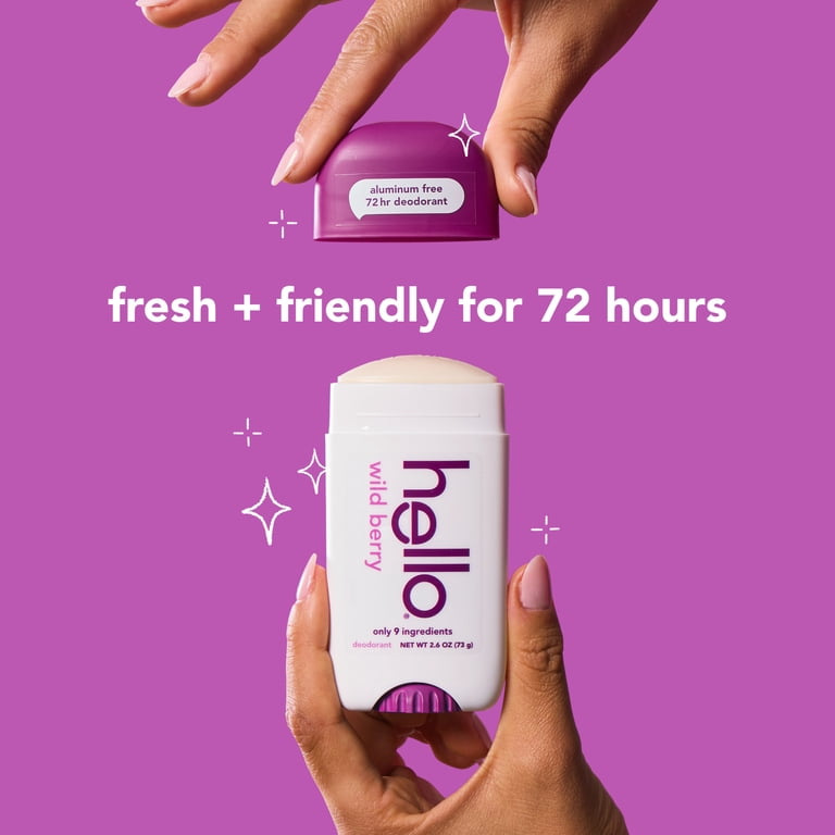 hello Wild Berry Aluminum Free Deodorant, Shea Butter, Vegan, 2.6