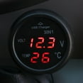 thumbnail image 3 of Yibooy 3 in 1 12/24V Car LED Digital Voltmeter Gauge+Thermometer+USB Charger(Red), 3 of 9