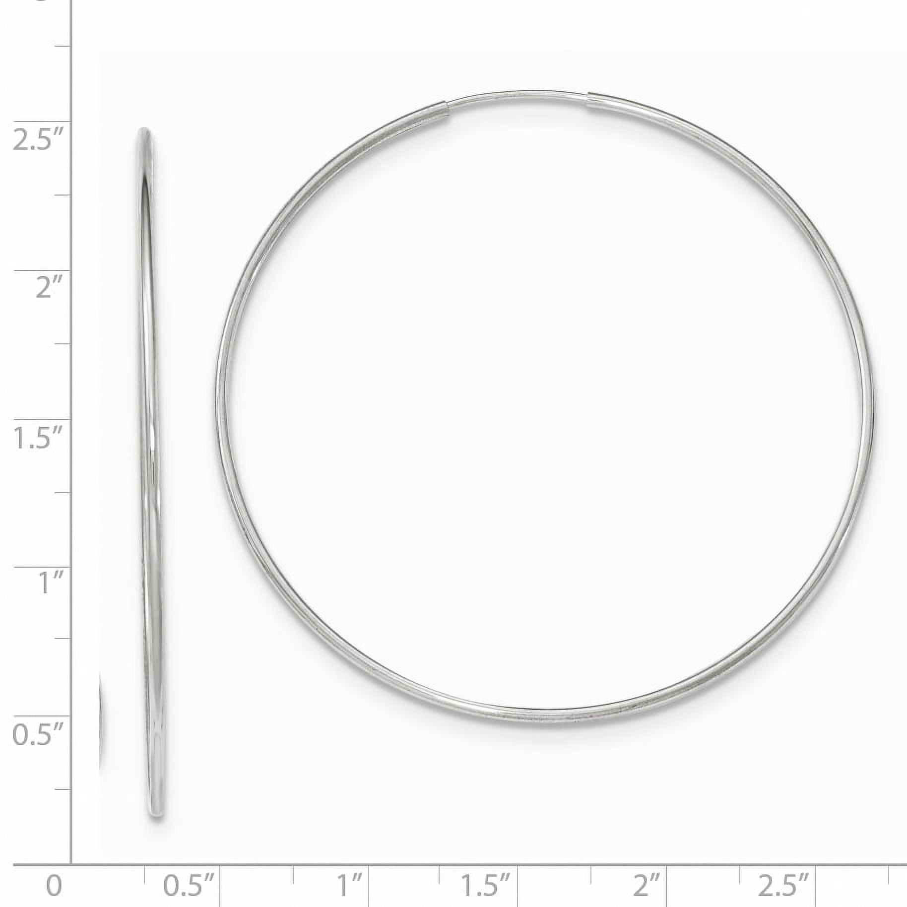 Finest Gold 10K White Gold Endless Hoop Earrings