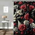 thumbnail image 2 of Orinice Lions Roses Sparkles Bathroom Decor Set with Hooks, Luxurious Graphic Print Polyester Fabric Shower Curtain for Bathroom Decoration, 100% Polyester Washable, Multi-Size Colorful Design 60x72, 2 of 7