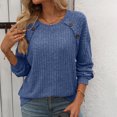 thumbnail image 2 of Birdeem Chandail Tricoté Patchwork Rayé pour Femmes avec Manches Longues et Col Rond, 2 of 6