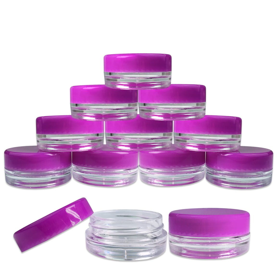 50 Pieces 3 Gram Sample Containers with Lids, Black Sample Jars