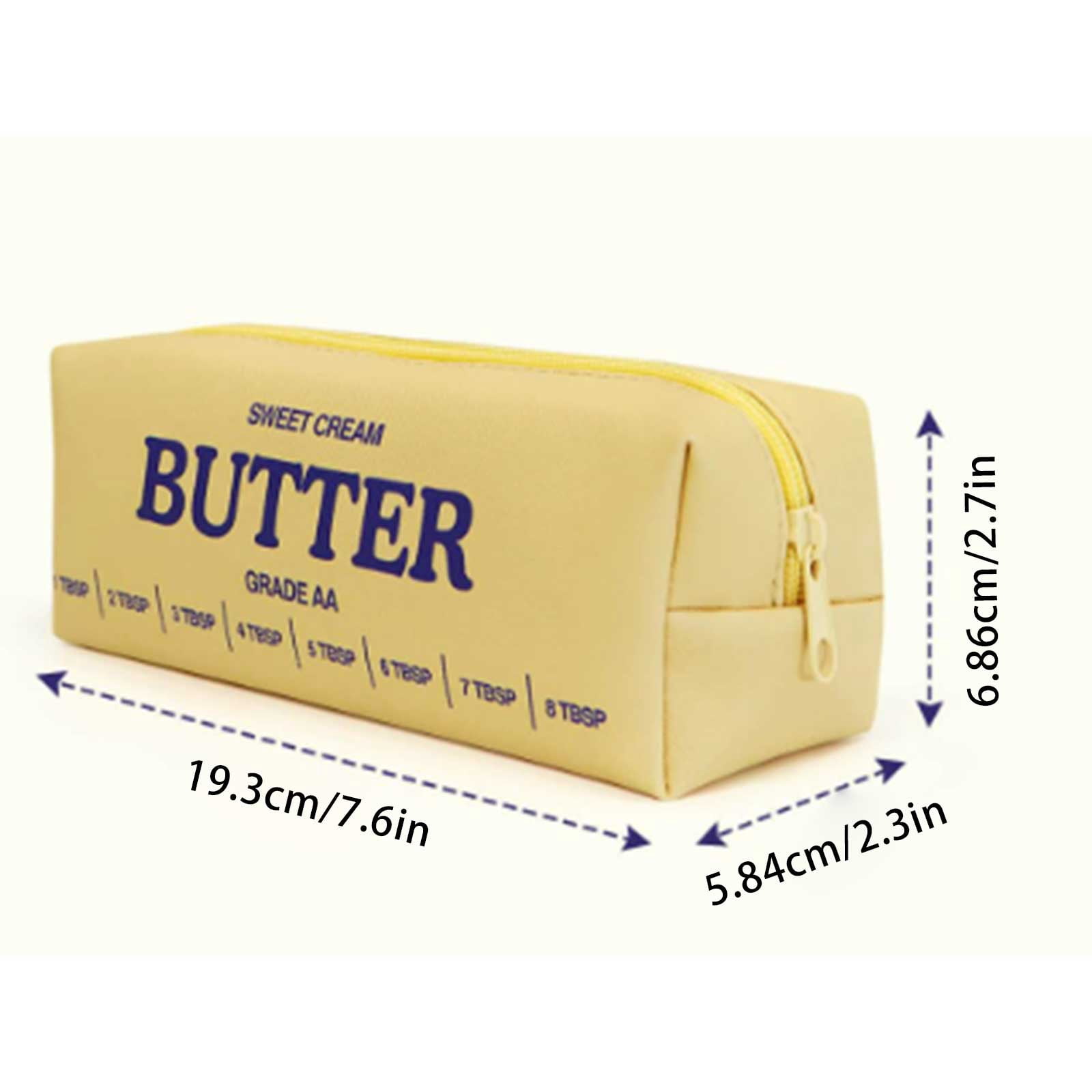 Butter-Shaped Pencil Pouch, Large Capacity Pouch For Pens, Soft Stationery Organizer for Teens