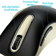 Wireless Mouse, 2.4GHz with USB Receiver, 1200 DPI Optical Tracking, 5 Buttons,Ambidextrous PC/Mac/Laptop - Black