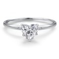 thumbnail image 3 of Gem Stone King 14K White Gold Lab Grown Diamond Solitaire Engagement Ring for Women | 0.44 Cttw | Heart Shape 5MM | DEF Color | VVS-VS Clarity | Available in Size 5,6,7,8,9, 3 of 6