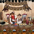 thumbnail image 6 of PIXHOTUL Cowboy Party Decorations - Western Party Decorations Including Plates, Napkins, Western Tablecloth, Cups, Banner for Cow Print Party Supplies - Serve 20, 6 of 7