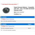 thumbnail image 2 of Engine Harmonic Balancer - Compatible with 1969 - 1972, 1974 GMC K25/K2500 Suburban VIN W 1970 1971, 2 of 2