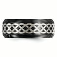 thumbnail image 4 of Edward Mirell Black Ti & Sterling Silver Satin & Polished Inlay Celtic Ring, 4 of 7