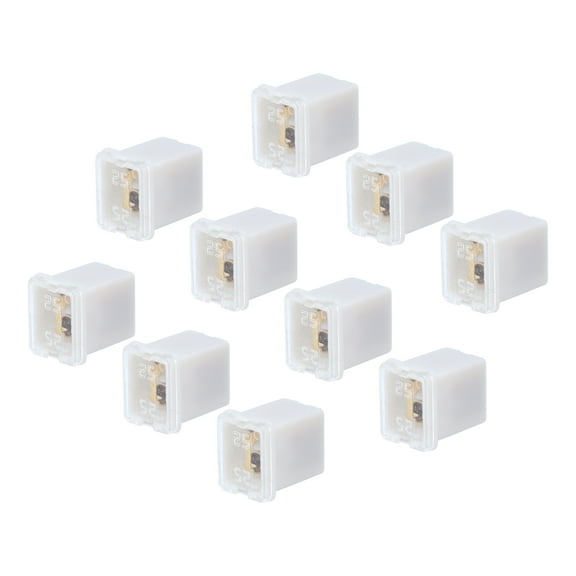 Automotive Cartridge Fuse 48V 25A Female Terminal J Case Box Low Profile Car Truck White 10pcs