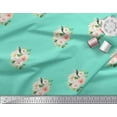 thumbnail image 3 of Soimoi Green Japan Crepe Satin Fabric Leaves & Begonia Floral Decor Fabric Printed Yard 42 Inch Wide, 3 of 3