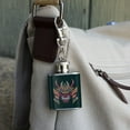thumbnail image 3 of Samurai Warrior Japanese Demon Oni Mask Stainless Steel 1oz Mini Flask Key Chain, 3 of 3