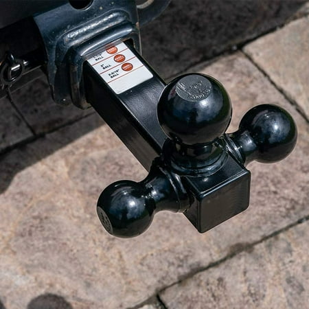 Hyper Tough Trailer Hitch Steel Tri-Ball Mount, Class III/IV Towing, Black, Automotive Accessories, unit weight 10 lbs