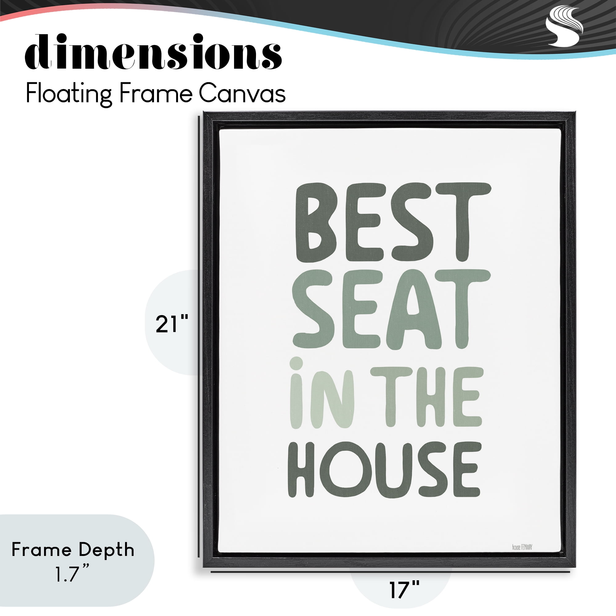 Stupell Industries Green Best Seat in House Black Framed Floater Canvas Wall Art, design by House Fenway
