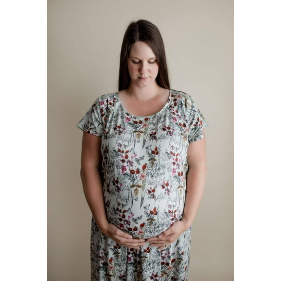Floral Mommy Labor and Delivery Nursing Hospital Gown