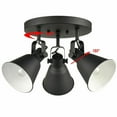thumbnail image 4 of Claxy 3-Light Black Semi Flush Mount Light with Adjustable Cone Metal Shade, 4 of 10