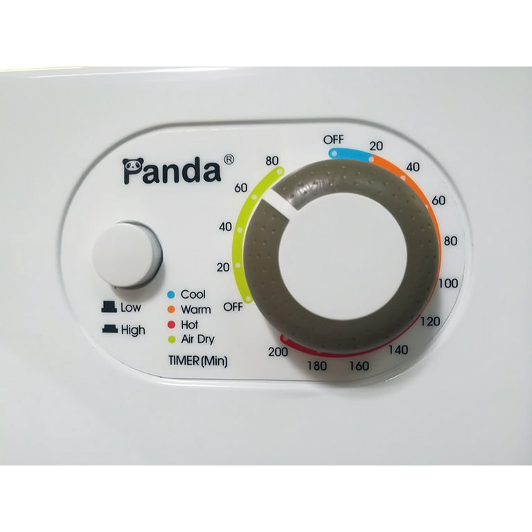 Panda 3.5 cu.ft Compact Portable Electric Laundry Dryer PAN760SFT, 13 lbs  Capacity, Control Panel Upside, White and Black 