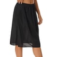 thumbnail image 3 of RUNQHUI Jupon Long en Satin pour Femme Demi-Jupon Jupe sous Robe Jupons Rallonge Demi-Jupons 60 cm Noir TG, 3 of 7