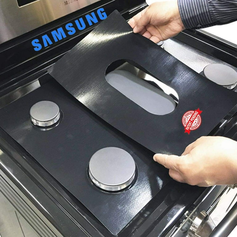 Reusable GAS Range Protectors for Samsung GAS Range with 2pcs Stove Gap Covers GAS Range Protectors in Black