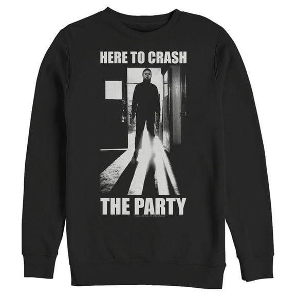 Men's Halloween II Michael Myers Crash the Party Sweatshirt Black 3X Large